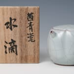 SUWA Sozan Ⅲ 三代 諏訪 蘇山, Incense Container with Mouse青瓷干支子 香盒