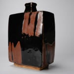 Hamada Shoji 濱田庄司, Amber glazed tea bowl with finger painting