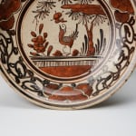 E Seto plate with iron painted bird and tree motifs 瀬戸皿 鉄絵鳥樹, Late Edo period 江戸時代後期 19世紀