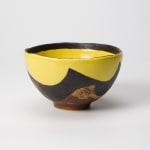 Yanagihara Mutsuo 柳原睦夫, Yellow oribe flower vase, キオリベ長筒花瓶, 1992