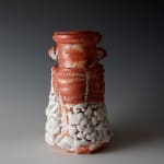 Hayashi Shotaro 林正太郎, Red Shino Flower Vase with Ears 赤志野耳付花入
