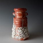 Hayashi Shotaro 林正太郎, Red Shino Flower Vase with Ears 赤志野耳付花入