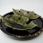 Wakao Toshisada 若尾利貞, 5 Oribe Leaf Shaped plates 木の葉 5 皿