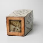 Shimaoka Tatsuzo 島岡達三, Jar with white slip and grass carvings