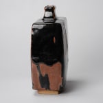 Hamada Shoji 濱田庄司, Amber glazed tea bowl with finger painting