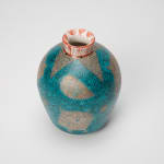 Maeda Masahiro 前田正博, Sake Bottle with Polychrome Enamel (Iro-e) Glaze and Owl Design, Set of 3 色絵金銀彩徳利