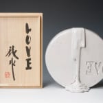 Miwa Ryosaku 三輪龍作, Hagi White Glazed Sculpture "LOVE"