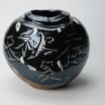 Shimizu Uichi 清水 卯一, Flat Jar with gloss iron glaze