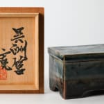 Tomimoto Kenkichi 富本憲吉, Small covered jar with motif of bamboo leaves, 1935