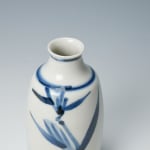 Kondo Yuzo 近藤悠三, Sake Bottle with Bamboo Drawing, Set of 2 竹染付徳利