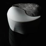 Terauchi Shinji 寺内信二, Six-tiered house shaped box with moon and arabesque designs 染付月輪花唐草 家型六段重, 2024