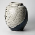 Shimizu Uichi 清水 卯一, Flat Jar with gloss iron glaze