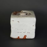 Miwa Kyusetsu XI 十一代 三輪休雪, Square Water Jar With White Hagi Ash Glaze 白萩四方水指, 2000s