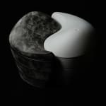 Terauchi Shinji 寺内信二, Six-tiered house shaped box with moon and arabesque designs 染付月輪花唐草 家型六段重, 2024