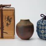 Nishioka Koju 西岡小十, Karatsu tea caddy 絵唐津 茶入