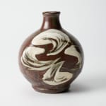 Matsuzaki Ken 松崎 健, Iron glazed sake bottle with white slip