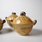 Set of 4 Ash Glazed Small Covered Bowls 灰釉ふた小鉢