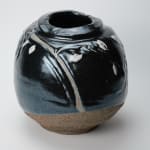 Shimizu Uichi 清水 卯一, Flat Jar with gloss iron glaze