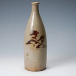 No. 1 E Seto sake bottle with iron painted pine tree landscape motif 瀬戸徳利 鉄絵松樹図, Late Edo period 江戸時代後期 19世紀