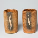 Kawamoto Goro 河本五郎, Ash Glazed Mukozuke / Yunomi 灰釉鳥紋向附