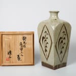 Shimaoka Tatsuzo 島岡達三, Jar with white slip and grass carvings