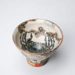 KOMAGO Tetsutarou 小孫哲太郎, No.31 Polychrome Yunomi with Carved Crab Designs 線彫蟹紋湯呑, 2023