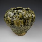 Yanagihara Mutsuo 柳原睦夫, Yellow Oribe Tea Bowl 黄織部茶碗, 1989