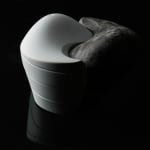 Terauchi Shinji 寺内信二, Six-tiered house shaped box with moon and arabesque designs 染付月輪花唐草 家型六段重, 2024