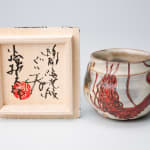KOMAGO Tetsutarou 小孫哲太郎, No.31 Polychrome Yunomi with Carved Crab Designs 線彫蟹紋湯呑, 2023
