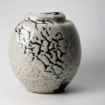 Shimizu Uichi 清水 卯一, Flat Jar with gloss iron glaze