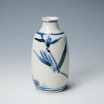 Kondo Yuzo 近藤悠三, Sake Bottle with Bamboo Drawing, Set of 2 竹染付徳利