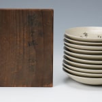 Small Plates with Senryu (Comic Haiku), Set of 10 瀬戸小皿 染付川柳人物図, Late Edo period 江戸時代後期 19世紀