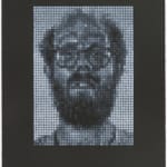 Chuck Close, Self Portrait, White on Black, 1997