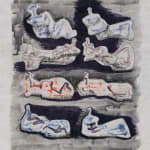Henry Moore, Violet Torso on Orange Stripes, 1967