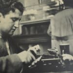Daniel Farson, Brendan Behan on typewriter, 1952