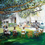 Eamon O'Kane, Neutra Garden with Pool and Flowers, 2021