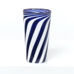 Laurence Brabant and Alain Villechange, White and blue tumbler with brown border