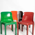 Vico Magistretti, White 'Selene' chairs
