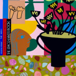 Mary Finlayson, Pink Vase with Bamboo, 2020