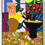 Mary Finlayson, Pink Vase with Bamboo, 2020