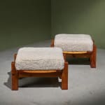 Oversized Lounge Chairs in Chromed Steel, Reupholstered in Black Corduroy Fabric, Italy, 1970s