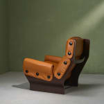 Gastone Rinaldi, Swivel Desk Chair in Cognac Coloured Upholstery, for RIMA, Italy, 1950's