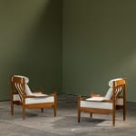 Oversized Lounge Chairs in Chromed Steel, Reupholstered in Black Corduroy Fabric, Italy, 1970s