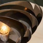 Rationalist Table Lamp in Green Lacquered Metal and Brass with Adjustable Shade, Italy, 1950's