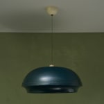 Sculptural Totem Table Lamp in Dark Textured Glass and Lacquered Wood, 1970's