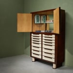 Circular Art Deco Serving Trolley in Walnut, Europe, 1930s