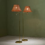 Sculptural Totem Table Lamp in Dark Textured Glass and Lacquered Wood, 1970's