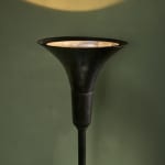 Sculptural Totem Table Lamp in Dark Textured Glass and Lacquered Wood, 1970's