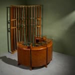 Circular Art Deco Serving Trolley in Walnut, Europe, 1930s