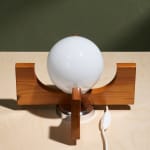 Rationalist Table Lamp in Green Lacquered Metal and Brass with Adjustable Shade, Italy, 1950's